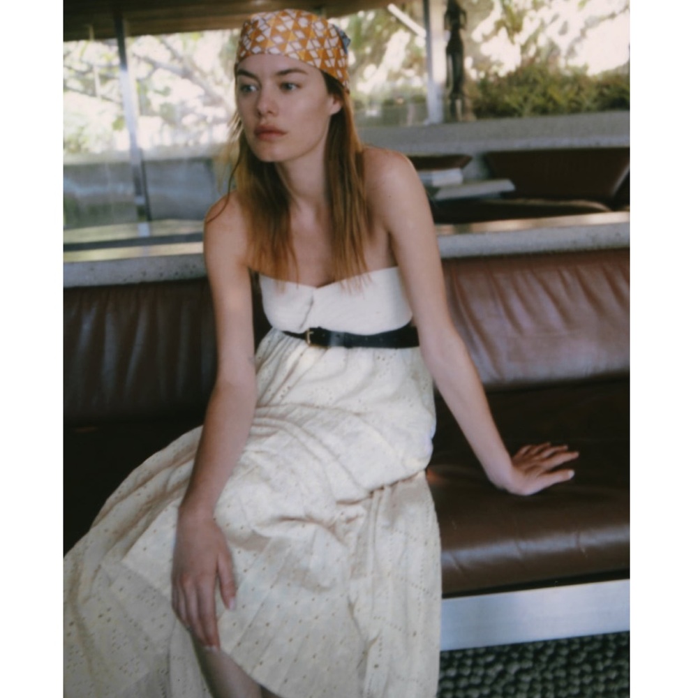 ZARA | NWT EMBROIDERED PLEATED SKIRT